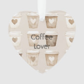 Krans koffie hart mokken Kerstmis Ornament (voorkant)
