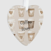 Krans koffie hart mokken Kerstmis Ornament (voorkant)