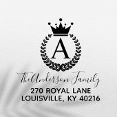 Krans Kroon Wreath Monogram Retouradres Rubberstempel