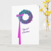 Krans Kunst Kerstkaart Kaart (Gele Bloem)
