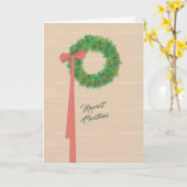 Krans Kunst Kerstkaart Kaart (Gele Bloem)