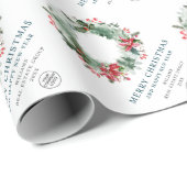 Krans landschap hulst bes dennnenbos Kerstmis Cadeaupapier (Rol Hoek)