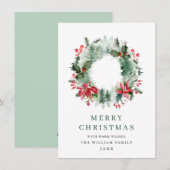 Krans Landschap Hulst Bes Kerstmis Grove Feestdagenkaart (Voorkant / Achterkant)