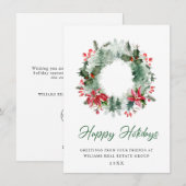 Krans Landschap Hulst Bes Kerstmis Grove Feestdagenkaart (Voorkant / Achterkant)