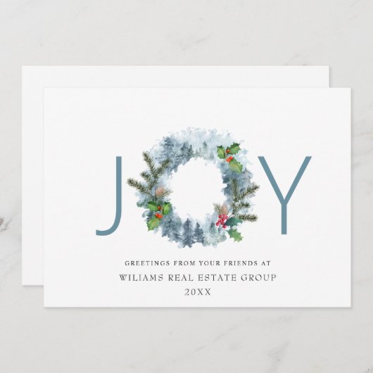 Krans Landschap Kerstmis Wens Bos Feestdagenkaart (Voorkant / Achterkant)