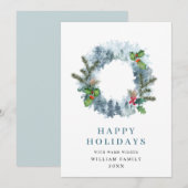 Krans Landschap Kerstvakantie Feestelijke Groet Feestdagenkaart (Voorkant / Achterkant)