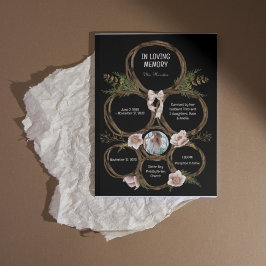 Krans Magnolia Elegant Begrafenisprogramma Kaart