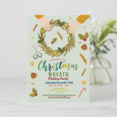 Krans maken feestelijke feest Kerstmis familie Kaart (Staand voorkant)