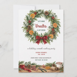 Krans Maken Feestje Kerst Workshop Uitnodiging