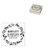 Krans met feestelijk gebladerte retouradres rubberstempel (Gestempeld)