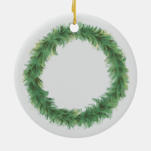  krans met hertenbloem keramisch ornament (Achterkant)