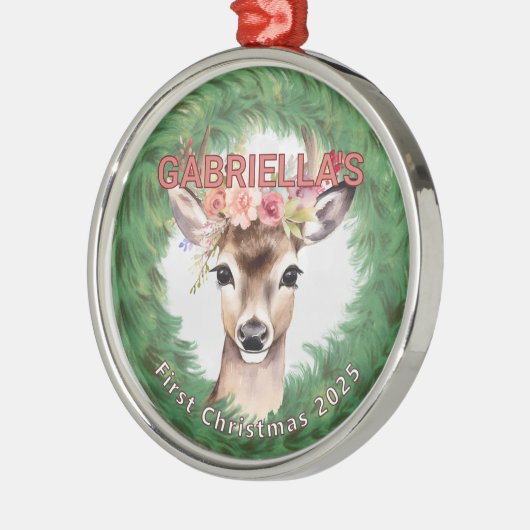  krans met hertenbloem metalen ornament (Links)