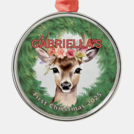  krans met hertenbloem metalen ornament