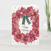 Krans met hibiscus kerstkaart feestdagen kaart (Voorkant)