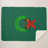 Krans met hulst en rode strik Sherpa deken (Voorkant (horizontaal))