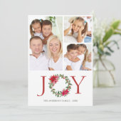 Krans met hulst Kerstgroet 3 FOTO Feestdagenkaart (Staand voorkant)