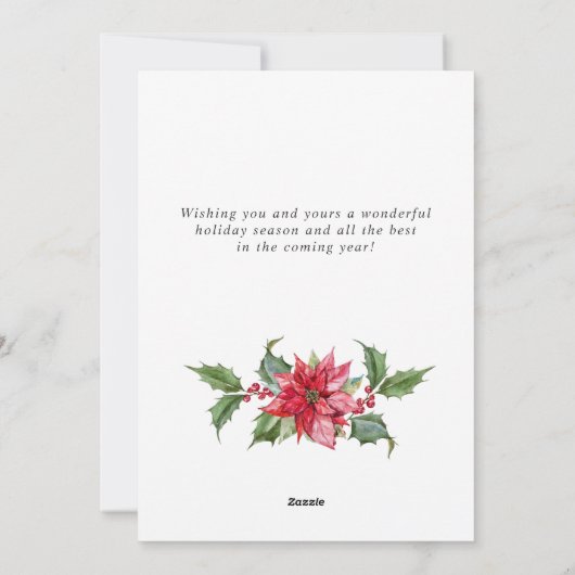 Krans met hulst Kerstgroet 3 FOTO Feestdagenkaart (Achterkant)