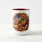 Krans met kalkoen voor Thanksgiving Mok (Midden)