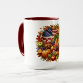 Krans met kalkoen voor Thanksgiving Mok (Voorkant links)