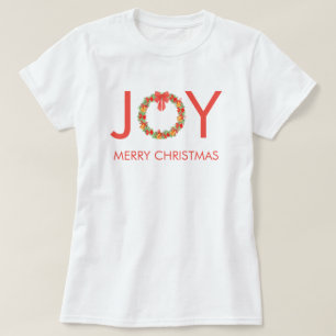 Krans met Kerst Joy T-shirt