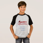 Krans met kerstgroet en monogram t-shirt (Voorkant volledig)