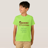 Krans met kerstgroet en monogram t-shirt (Voorkant volledig)