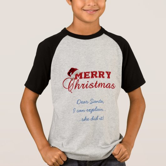 Krans met kerstgroet en monogram t-shirt (Voorkant)