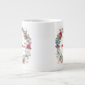 Krans met Kerstgroet Monogram Grote Koffiekop (Voorkant)