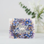 Krans met Kerstgroet | Sfeer groet Briefkaart (Staand voorkant)
