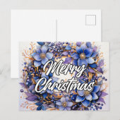 Krans met Kerstgroet | Sfeer groet Briefkaart (Voorkant / Achterkant)
