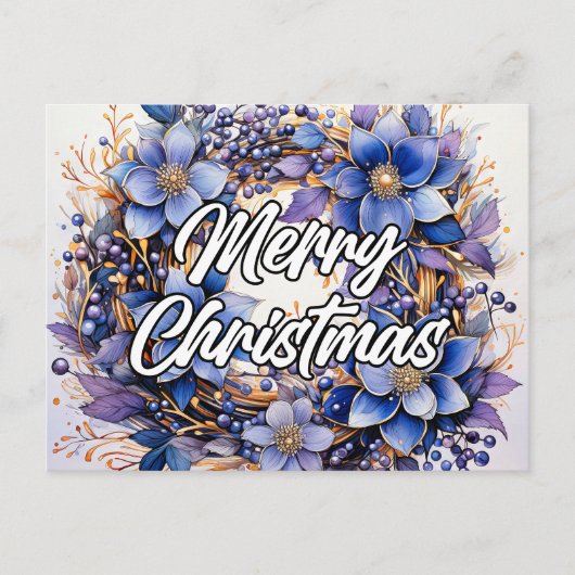 Krans met Kerstgroet | Sfeer groet Briefkaart (Voorkant)