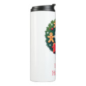 Krans met kerstmannen van peperkoek thermosbeker (Gedraaid links)