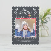 Krans met Krijtbord Kerst Foto Kaart (Staand voorkant)