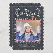 Krans met Krijtbord Kerst Foto Kaart (Voorkant / Achterkant)