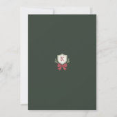 Krans met monogram Kerstfeest Uitnodigingen (Achterkant)