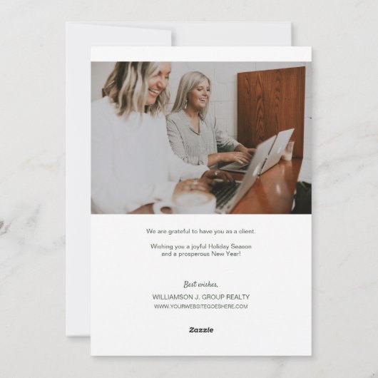 Krans met monogram voor deur Gelukkig feest Realto Feestdagenkaart (Achterkant)