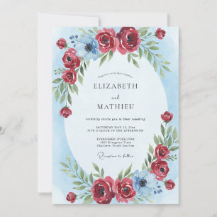 Krans met scharlaken azuur ranunculus en eucalyptu kaart