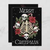 Krans met vrolijk Creepkerstfeest Feestdagenkaart (Voorkant / Achterkant)