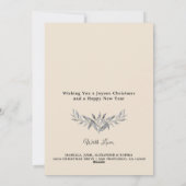 Krans met zilveren bladeren voor een vrolijk Kerst Feestdagenkaart (Achterkant)