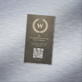 Krans Monogram Barbershop Modern Barber Magnetisch Visitekaartje (Voorbeeld)