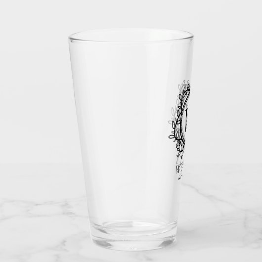 Krans Monogram Beste Man Glas (Rechts)