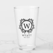 Krans Monogram Beste Man Glas (Voorkant)