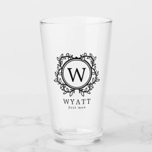 Krans Monogram Beste Man Glas