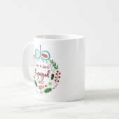 Krans Monogram Foto Kerstmis Koffiemok (Voorkant links)