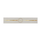 Krans Monogram & Lint - Beige Uitnodigingen Wikkel (Vlak)