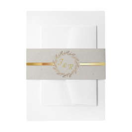 Krans Monogram & Lint - Beige Uitnodigingen Wikkel