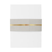 Krans Monogram & Lint - Beige Uitnodigingen Wikkel (Achterkant Voorbeeld)