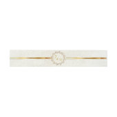 Krans Monogram & Lint - Crème Uitnodigingen Wikkel (Vlak)