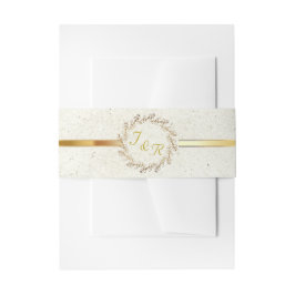 Krans Monogram & Lint - Crème Uitnodigingen Wikkel