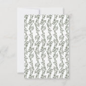 Krans Monogram Sage Groen Elegant Lijst Bruiloft RSVP Kaartje (Achterkant)